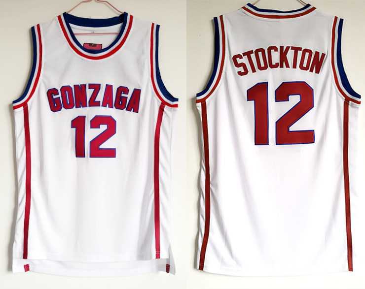 Gonzaga Bulldogs #12 John Stockton White College Basketball Jersey,We sell and wholesale Gonzaga Bulldogs #12 John Stockton White College Basketball Jersey on line form chian!